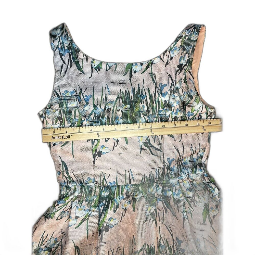Anthropologie Eva Franco Floral Jacquard Dress 00 Pink Kentucky Derby Wedding - Picture 11 of 13